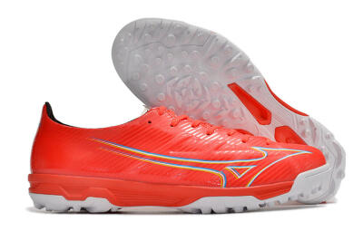 Men's Mizuno Alpha Made in Japan TF Artificial Turf Low-Tops Football Shoes - Red/Yellow/White