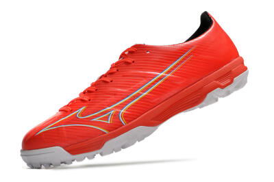Men's Mizuno Alpha Made in Japan TF Artificial Turf Low-Tops Football Shoes - Red/Yellow/White