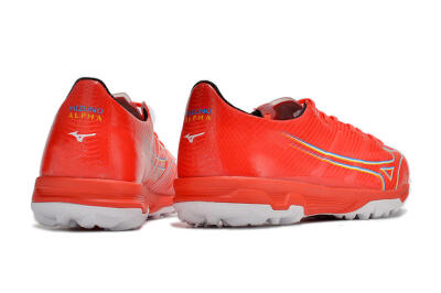 Men's Mizuno Alpha Made in Japan TF Artificial Turf Low-Tops Football Shoes - Red/Yellow/White