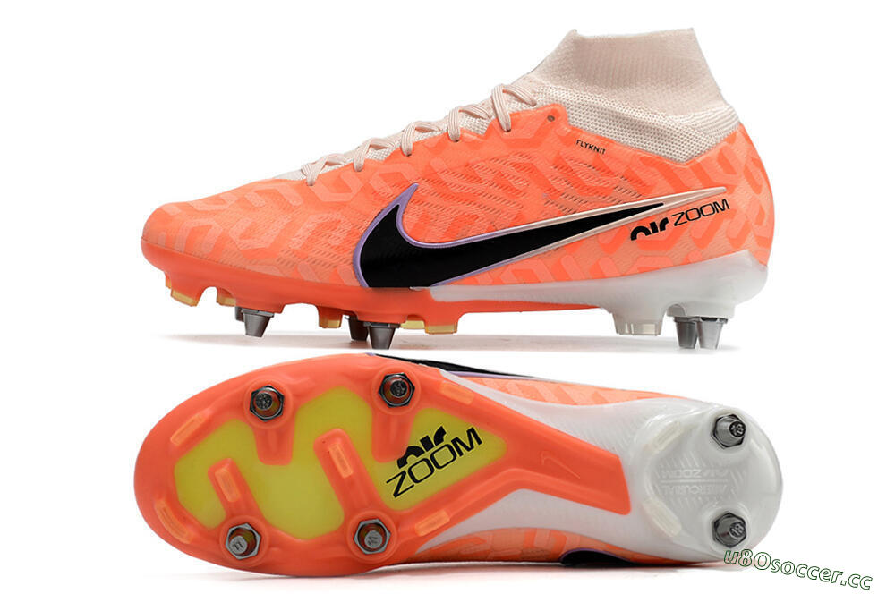 Men's Nike Air Zoom Mercurial Superfly 9 Elite SG Soft Ground High-Tops Football Boots - Orange/Black/Purple/Yellow 1