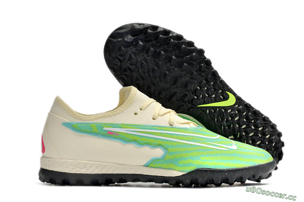 Men's Nike React Phantom GX Pro TF Artificial Turf Low-Tops Football Shoes - Green/Beige/Black 2