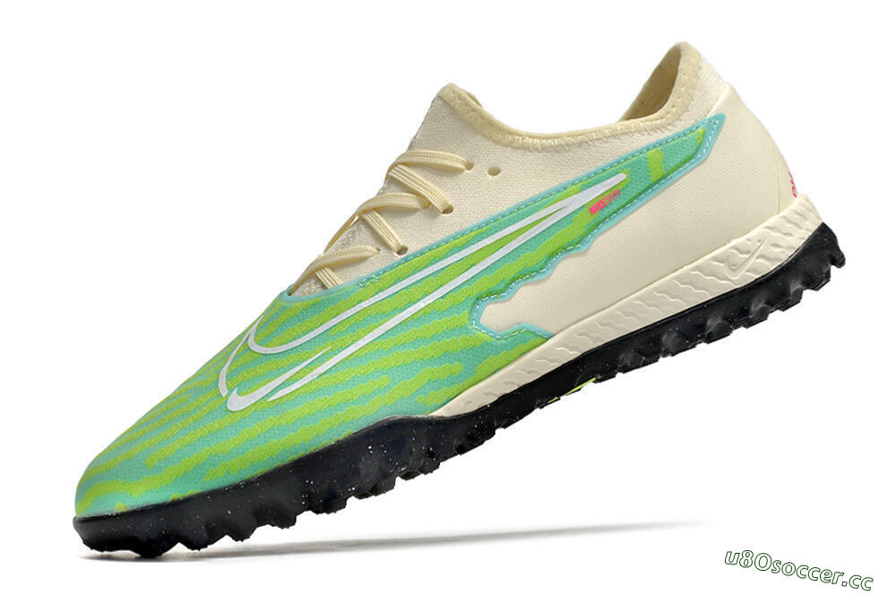 Men's Nike React Phantom GX Pro TF Artificial Turf Low-Tops Football Shoes - Green/Beige/Black 5