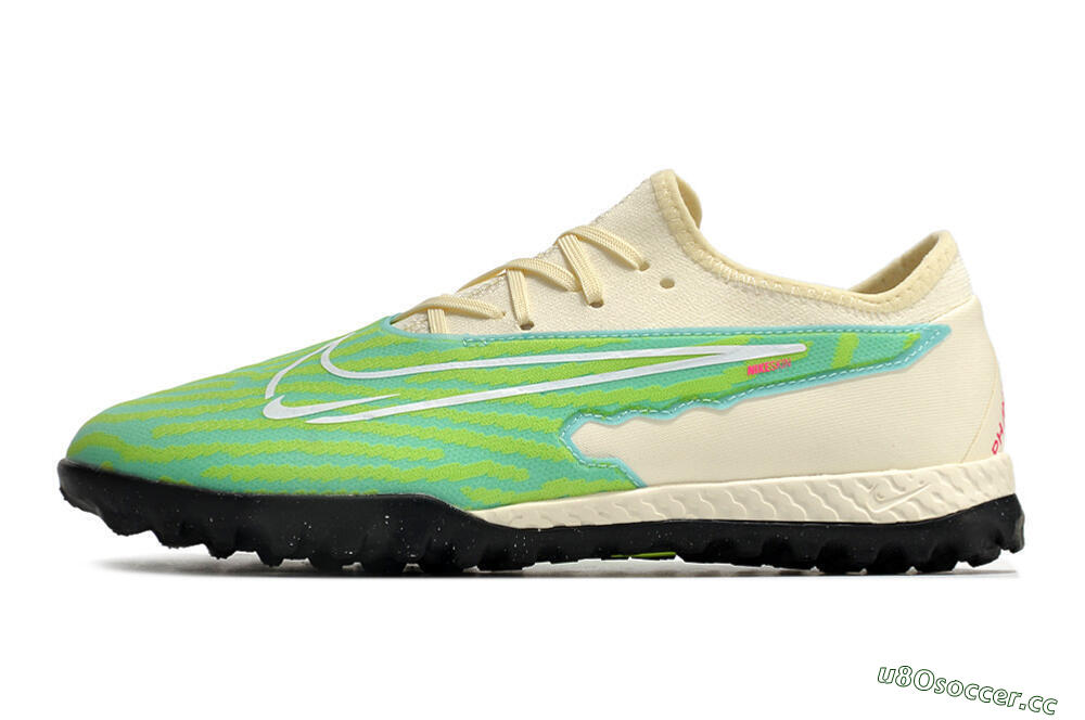 Men's Nike React Phantom GX Pro TF Artificial Turf Low-Tops Football Shoes - Green/Beige/Black 0