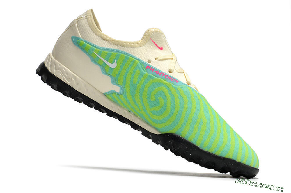 Men's Nike React Phantom GX Pro TF Artificial Turf Low-Tops Football Shoes - Green/Beige/Black 4