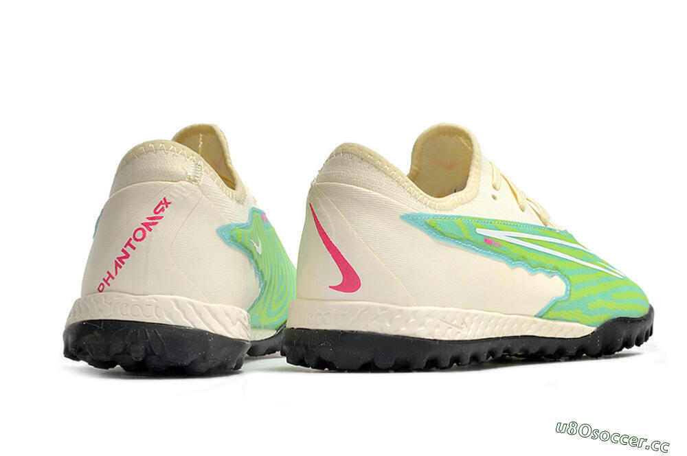 Men's Nike React Phantom GX Pro TF Artificial Turf Low-Tops Football Shoes - Green/Beige/Black 6