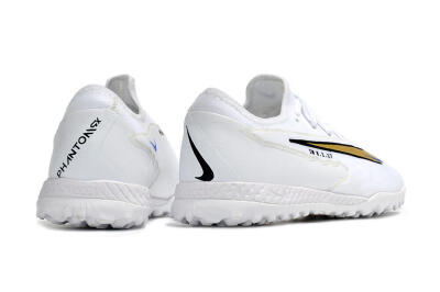 Men's Nike React Phantom GX Pro TF Artificial Turf Low-Tops Football Shoes - White/Gold/Black