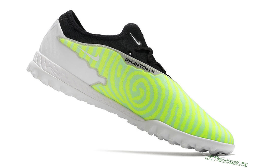 Men's Nike React Phantom GX Pro TF Artificial Turf Low-Tops Football Shoes - Green/Black/White 4