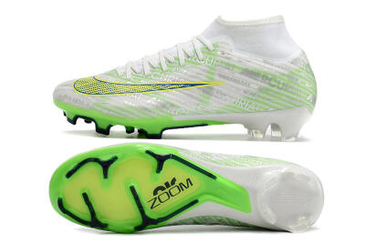 Men's Nike Air Zoom Mercurial Superfly 9 Academy FG Firm Ground High-Tops Football Boots - White/Green/Yellow