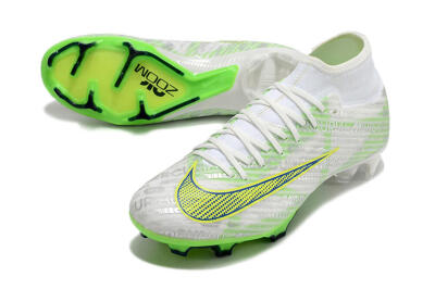 Men's Nike Air Zoom Mercurial Superfly 9 Academy FG Firm Ground High-Tops Football Boots - White/Green/Yellow
