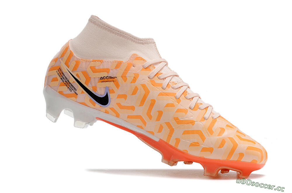 Men's Nike Air Zoom Mercurial Superfly 9 Academy FG Firm Ground High-Tops Football Boots - Orange/Black/Purple 4