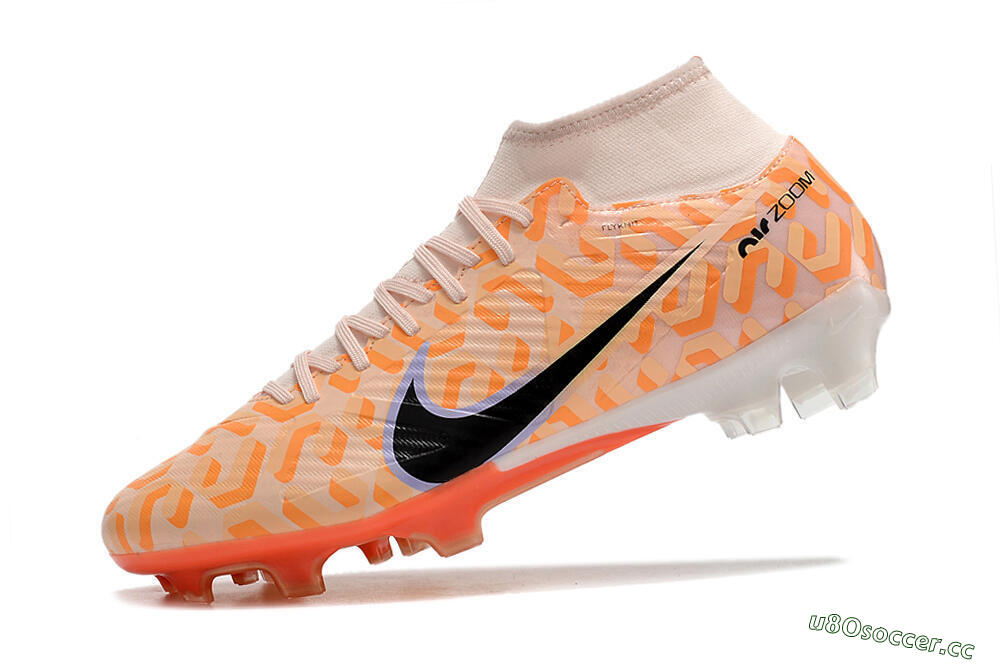 Men's Nike Air Zoom Mercurial Superfly 9 Academy FG Firm Ground High-Tops Football Boots - Orange/Black/Purple 5