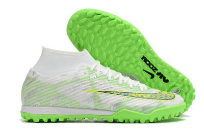 Men's Nike Air Zoom Mercurial Superfly 9 Academy TF Artificial Turf High-Tops Football Shoes - White/Green/Yellow