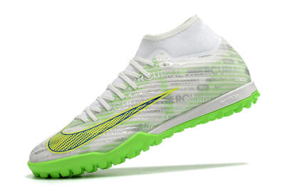 Men's Nike Air Zoom Mercurial Superfly 9 Academy TF Artificial Turf High-Tops Football Shoes - White/Green/Yellow