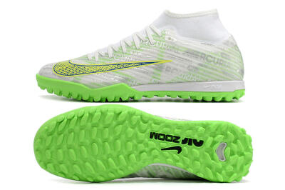 Men's Nike Air Zoom Mercurial Superfly 9 Academy TF Artificial Turf High-Tops Football Shoes - White/Green/Yellow