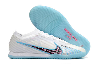 Men's Nike Air Zoom Mercurial Vapor 15 Elite IC Indoor & Futsal Low-Tops Football Shoes - White/Blue/Black/Pink