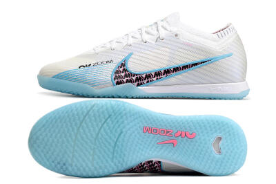 Men's Nike Air Zoom Mercurial Vapor 15 Elite IC Indoor & Futsal Low-Tops Football Shoes - White/Blue/Black/Pink