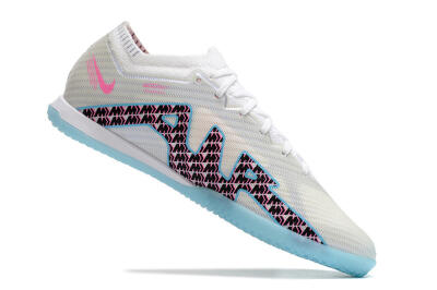 Men's Nike Air Zoom Mercurial Vapor 15 Elite IC Indoor & Futsal Low-Tops Football Shoes - White/Blue/Black/Pink