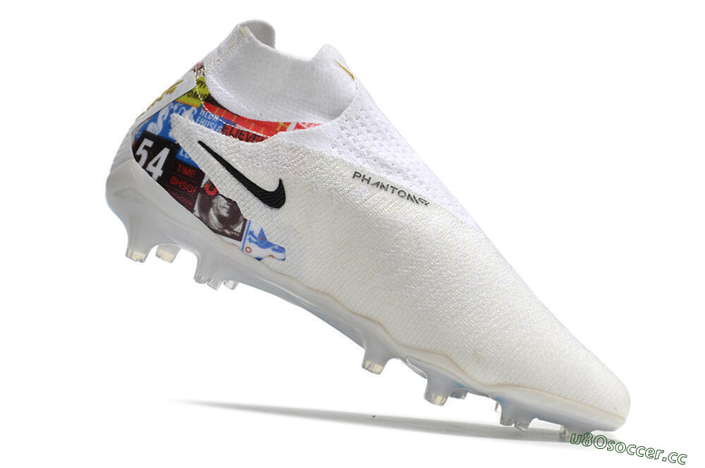Men's Harry Kane x Nike Phantom GX DF Elite FG Firm Ground Low-Tops Football Boots - White/Gold/Blue 4