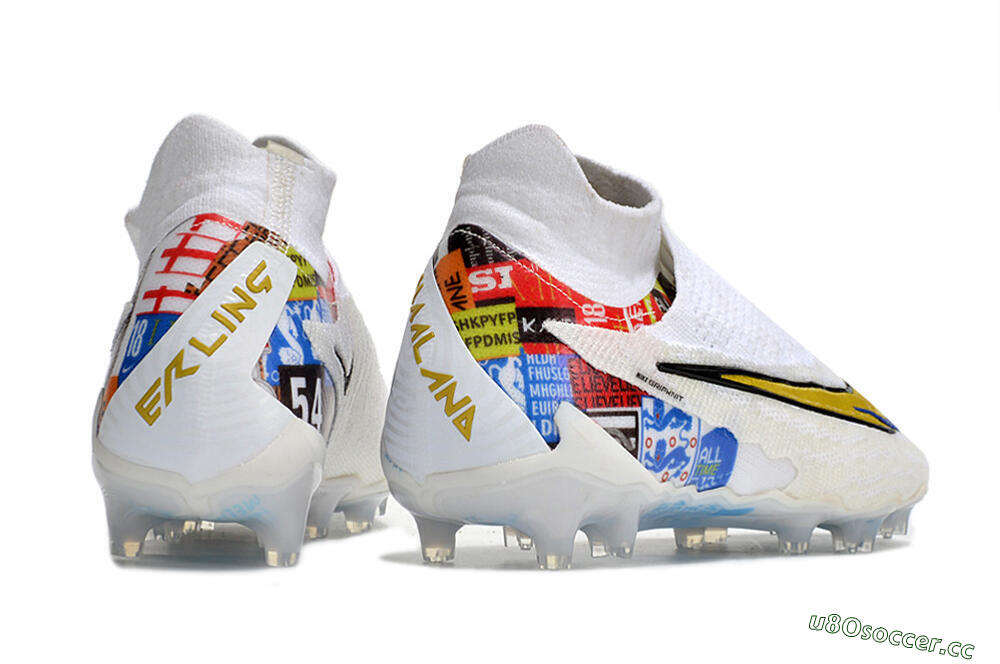 Men's Harry Kane x Nike Phantom GX DF Elite FG Firm Ground Low-Tops Football Boots - White/Gold/Blue 6
