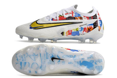 Men's Harry Kane x Nike Phantom GX Elite FG Firm Ground Low-Tops Football Boots - White/Gold/Blue