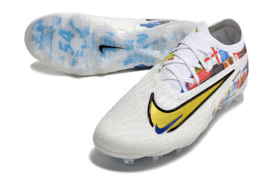Men's Harry Kane x Nike Phantom GX Elite FG Firm Ground Low-Tops Football Boots - White/Gold/Blue
