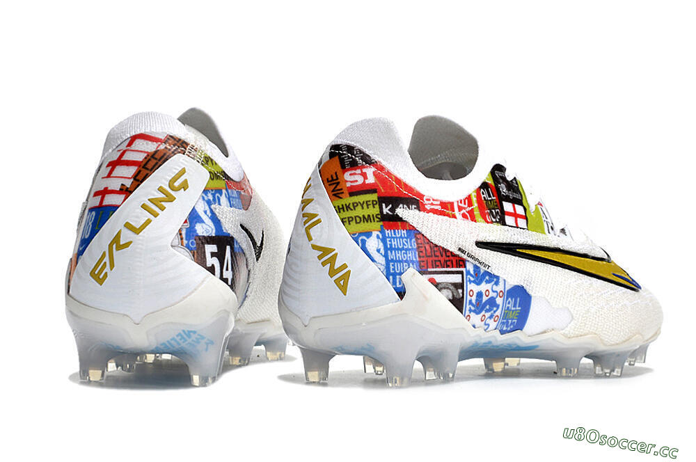Men's Harry Kane x Nike Phantom GX Elite FG Firm Ground Low-Tops Football Boots - White/Gold/Blue 6