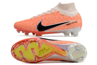 Unisex Nike Air Zoom Mercurial Superfly 9 Elite FG Firm Ground High-Tops Football Boots - White/Orange/Black