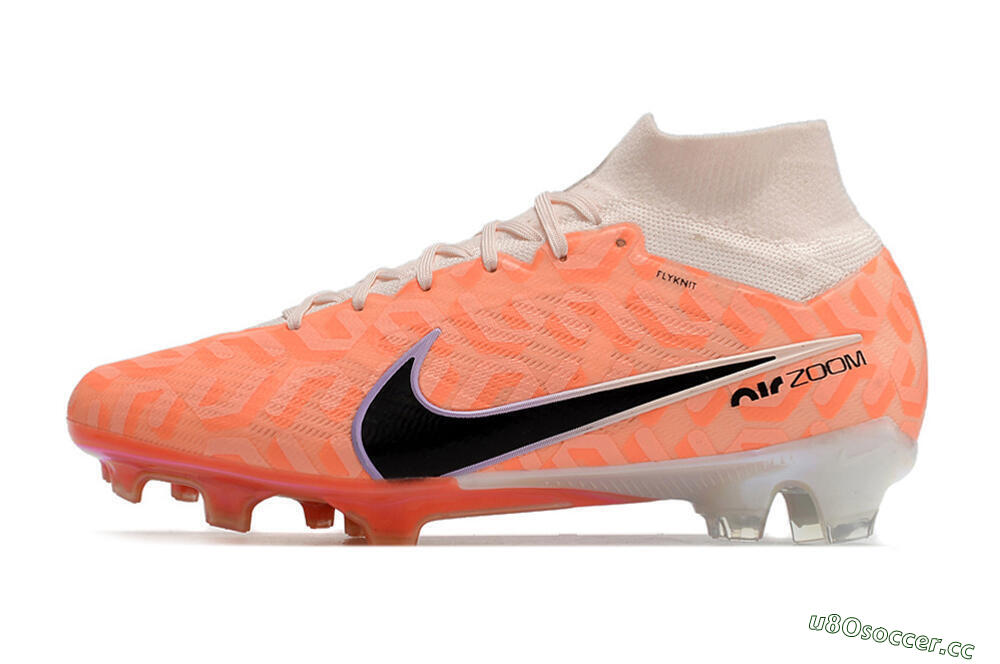 Unisex Nike Air Zoom Mercurial Superfly 9 Elite FG Firm Ground High-Tops Football Boots - White/Orange/Black 0