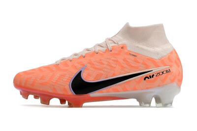 Unisex Nike Air Zoom Mercurial Superfly 9 Elite FG Firm Ground High-Tops Football Boots - White/Orange/Black