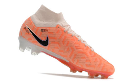 Unisex Nike Air Zoom Mercurial Superfly 9 Elite FG Firm Ground High-Tops Football Boots - White/Orange/Black