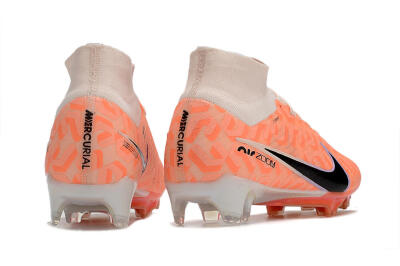 Unisex Nike Air Zoom Mercurial Superfly 9 Elite FG Firm Ground High-Tops Football Boots - White/Orange/Black
