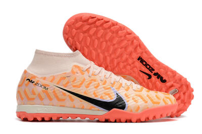 Men's Nike Air Zoom Mercurial Superfly 9 Elite TF Artificial Turf High-Tops Football Shoes - Orange/White/Black