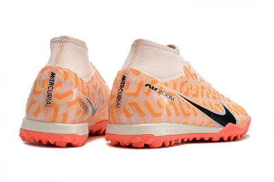 Men's Nike Air Zoom Mercurial Superfly 9 Elite TF Artificial Turf High-Tops Football Shoes - Orange/White/Black