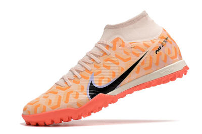 Men's Nike Air Zoom Mercurial Superfly 9 Elite TF Artificial Turf High-Tops Football Shoes - Orange/White/Black