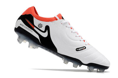Men's Nike Tiempo Legend 10 Elite FG Firm Ground Low-Tops Football Boots - White/Black/Red