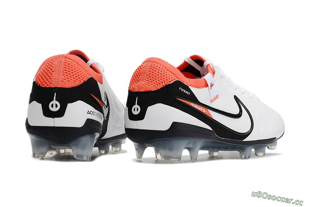 Men's Nike Tiempo Legend 10 Elite FG Firm Ground Low-Tops Football Boots - White/Black/Red 6