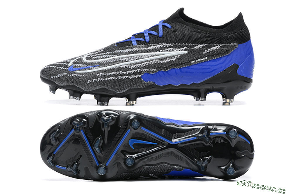 Men's Nike Phantom GX Elite FG Firm Ground Low-Tops Football Boots - Black/White/Blue 1