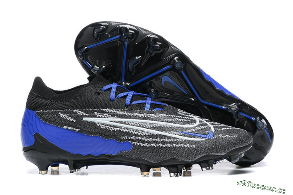 Men's Nike Phantom GX Elite FG Firm Ground Low-Tops Football Boots - Black/White/Blue 2