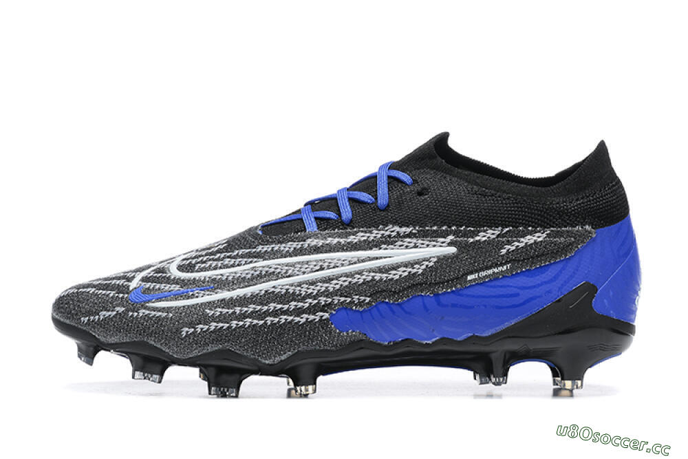 Men's Nike Phantom GX Elite FG Firm Ground Low-Tops Football Boots - Black/White/Blue 0