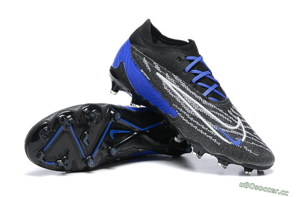 Men's Nike Phantom GX Elite FG Firm Ground Low-Tops Football Boots - Black/White/Blue 4