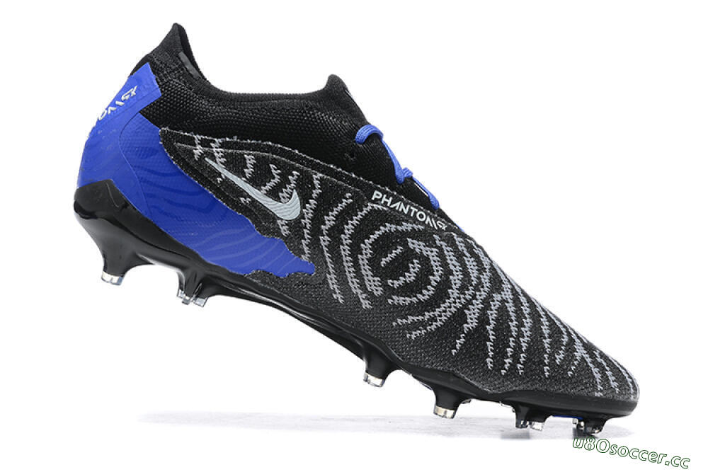 Men's Nike Phantom GX Elite FG Firm Ground Low-Tops Football Boots - Black/White/Blue 6