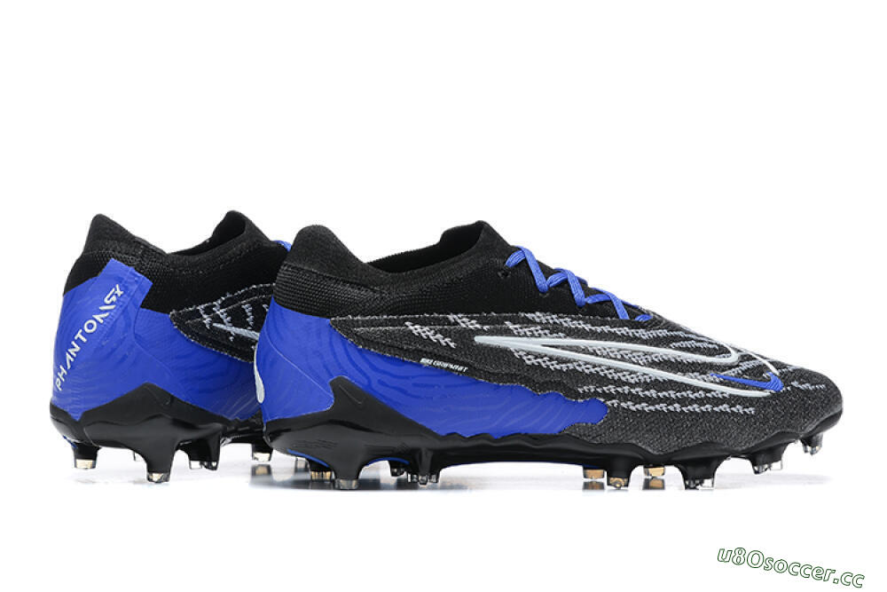 Men's Nike Phantom GX Elite FG Firm Ground Low-Tops Football Boots - Black/White/Blue 8
