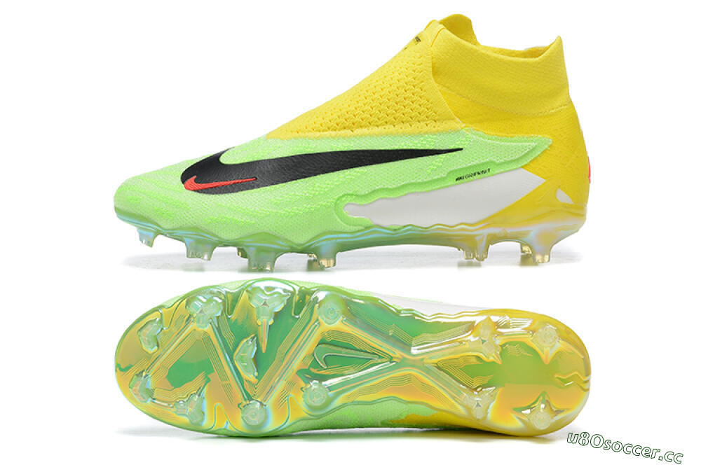 Men's Nike Phantom GX Elite DF FG Firm Ground High-Tops Football Boots - Green/Yellow/Black 1