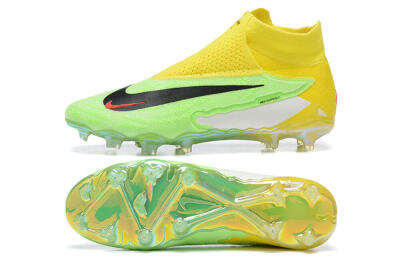 Men's Nike Phantom GX Elite DF FG Firm Ground High-Tops Football Boots - Green/Yellow/Black