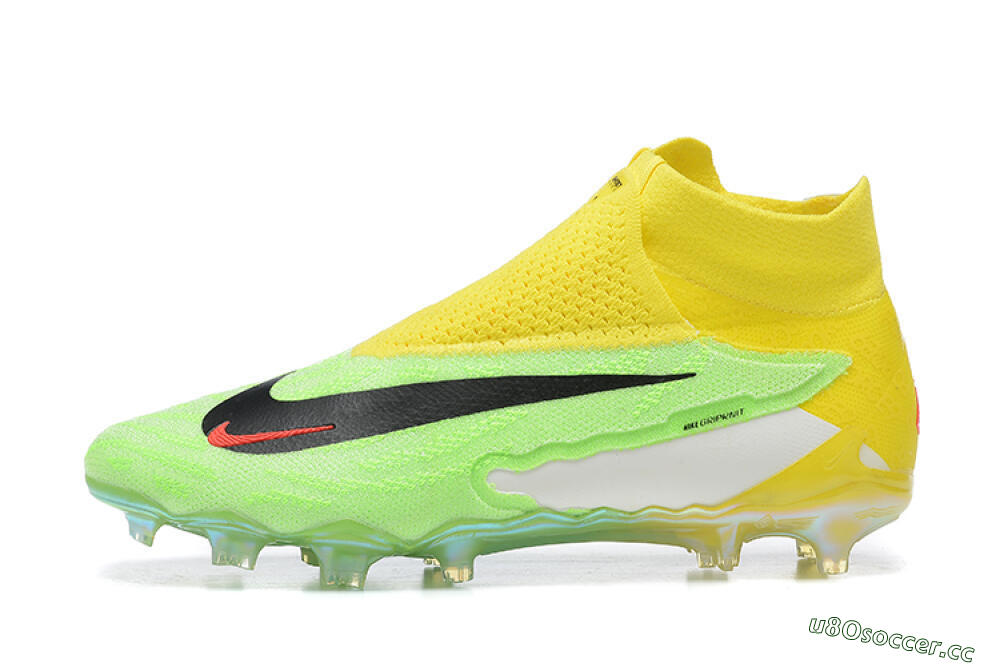 Men's Nike Phantom GX Elite DF FG Firm Ground High-Tops Football Boots - Green/Yellow/Black 0