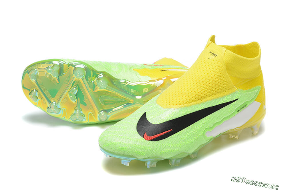 Men's Nike Phantom GX Elite DF FG Firm Ground High-Tops Football Boots - Green/Yellow/Black 3