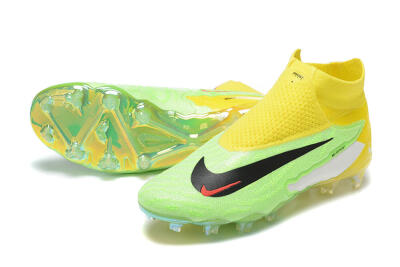 Men's Nike Phantom GX Elite DF FG Firm Ground High-Tops Football Boots - Green/Yellow/Black