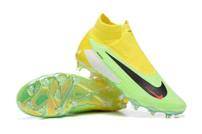 Men's Nike Phantom GX Elite DF FG Firm Ground High-Tops Football Boots - Green/Yellow/Black