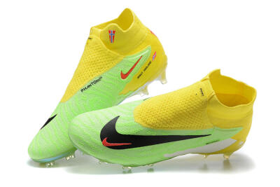Men's Nike Phantom GX Elite DF FG Firm Ground High-Tops Football Boots - Green/Yellow/Black
