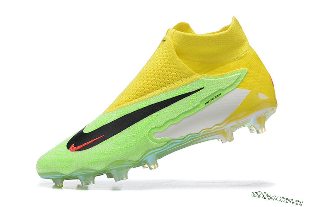 Men's Nike Phantom GX Elite DF FG Firm Ground High-Tops Football Boots - Green/Yellow/Black 7